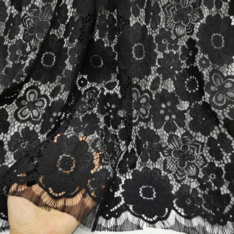 Lace Trim Eyelash Placement Lace Fabric for Apparel Wholesale Supplier 4